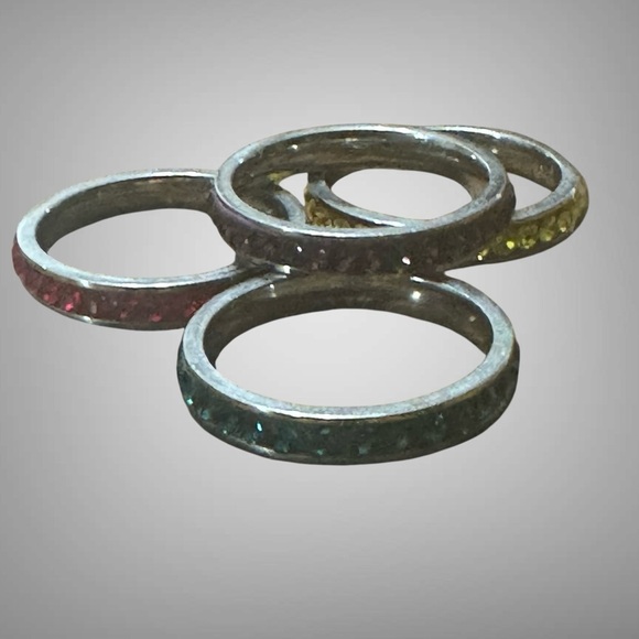 SET OF FOUR STACKABLE STAINLESS STEEL RINGS - Picture 5 of 8